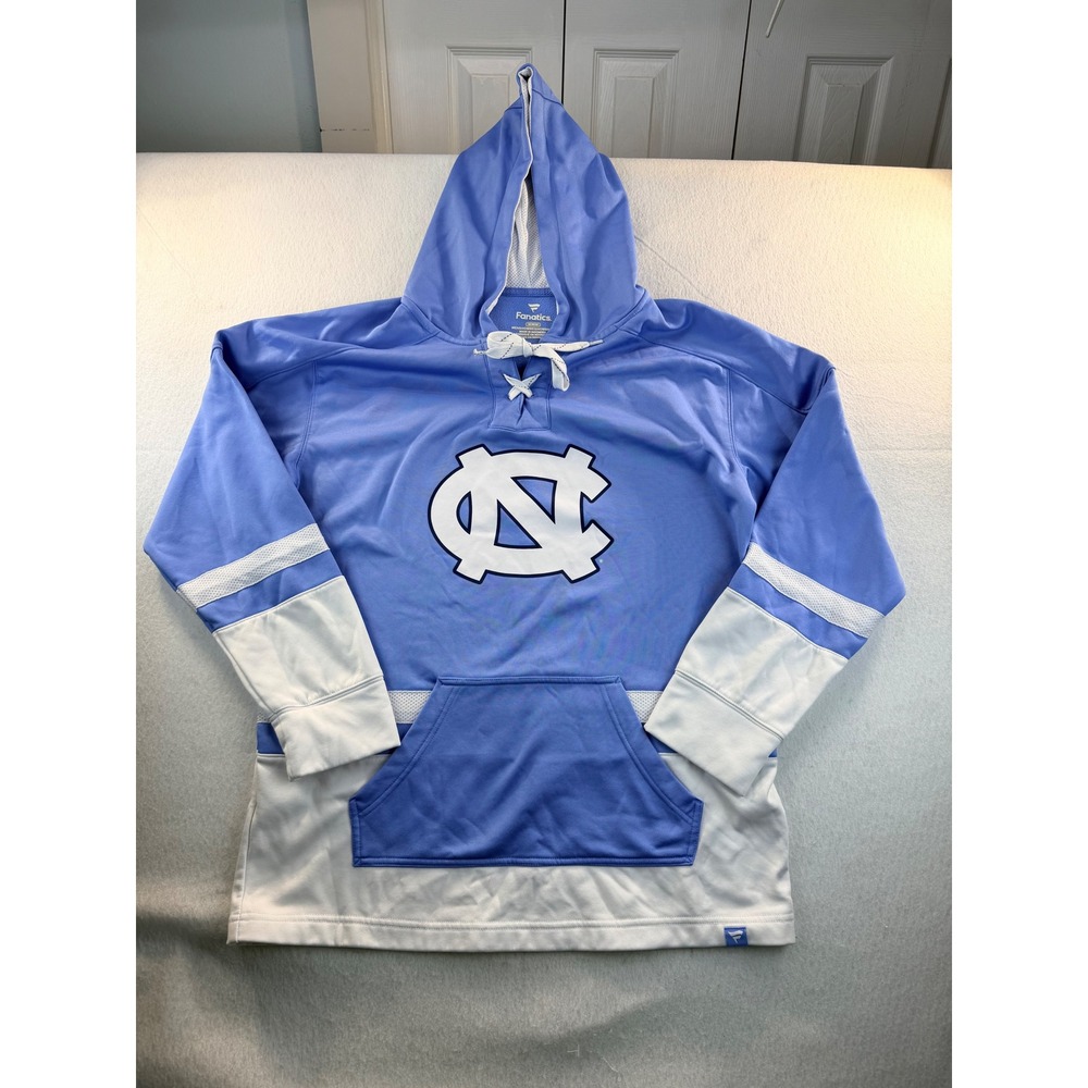 UNC Tar Heels Fanatics Men's Medium Carolina Blue Hockey Lace Hoodie Pullover